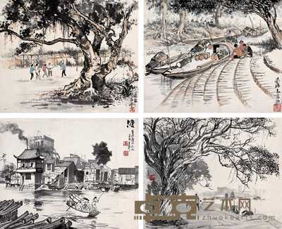 马慈航 写生册 册页（八开） 32.5×40.5cm×8